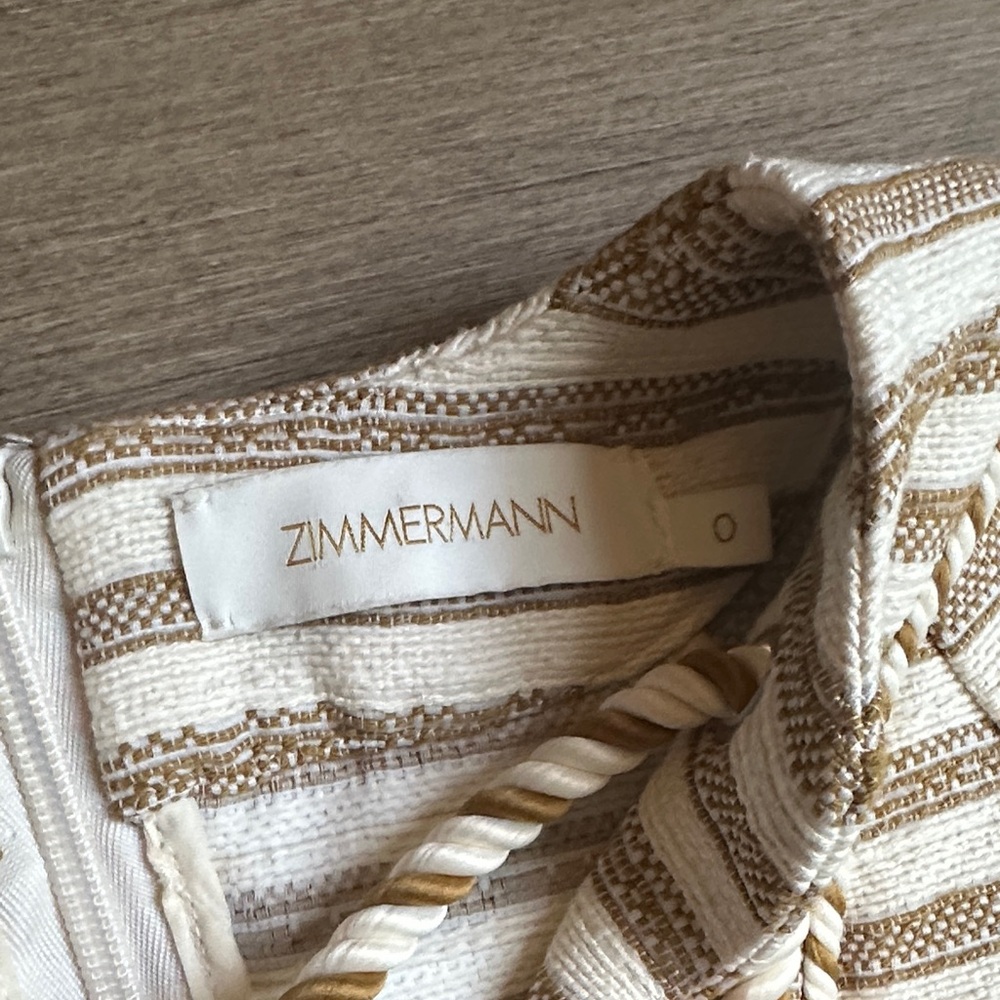 Zimmerman Lace-Up Striped Cotton-Blend Mini Dress - Picture 6 of 8